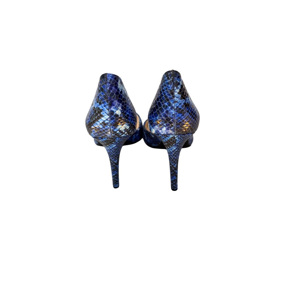 Jessica Simpson Blue Snakeskin Embossed Pointed Toe D'Orsay Stiletto Pumps 8M - Picture 6 of 8